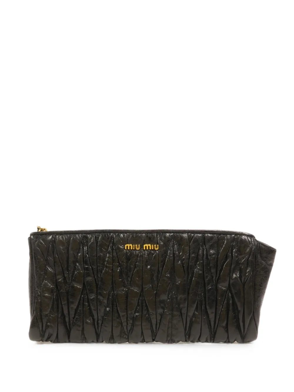 Matelassé leather clutch bag