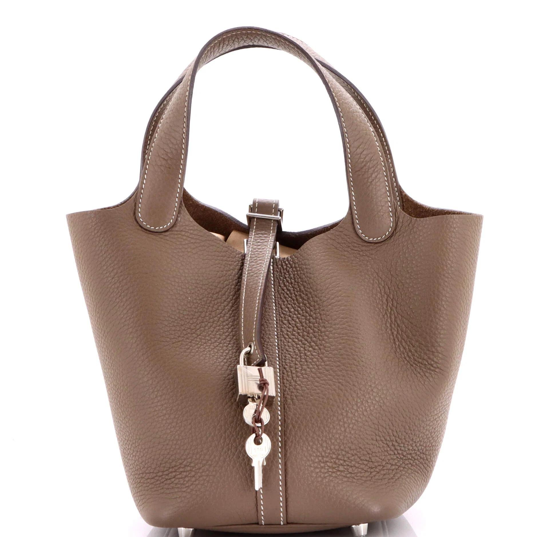 Hermes Picotin 18 Handbag Clemence Leather 2023