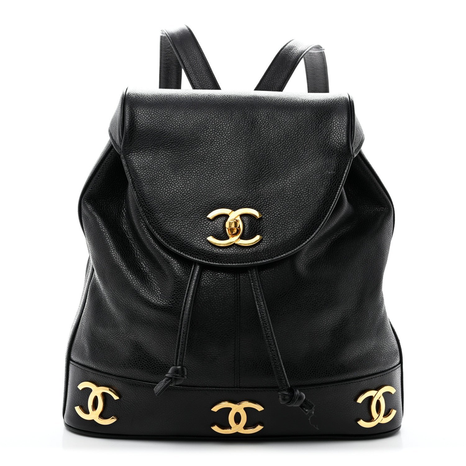 Chanel Caviar Triple CC Backpack Black