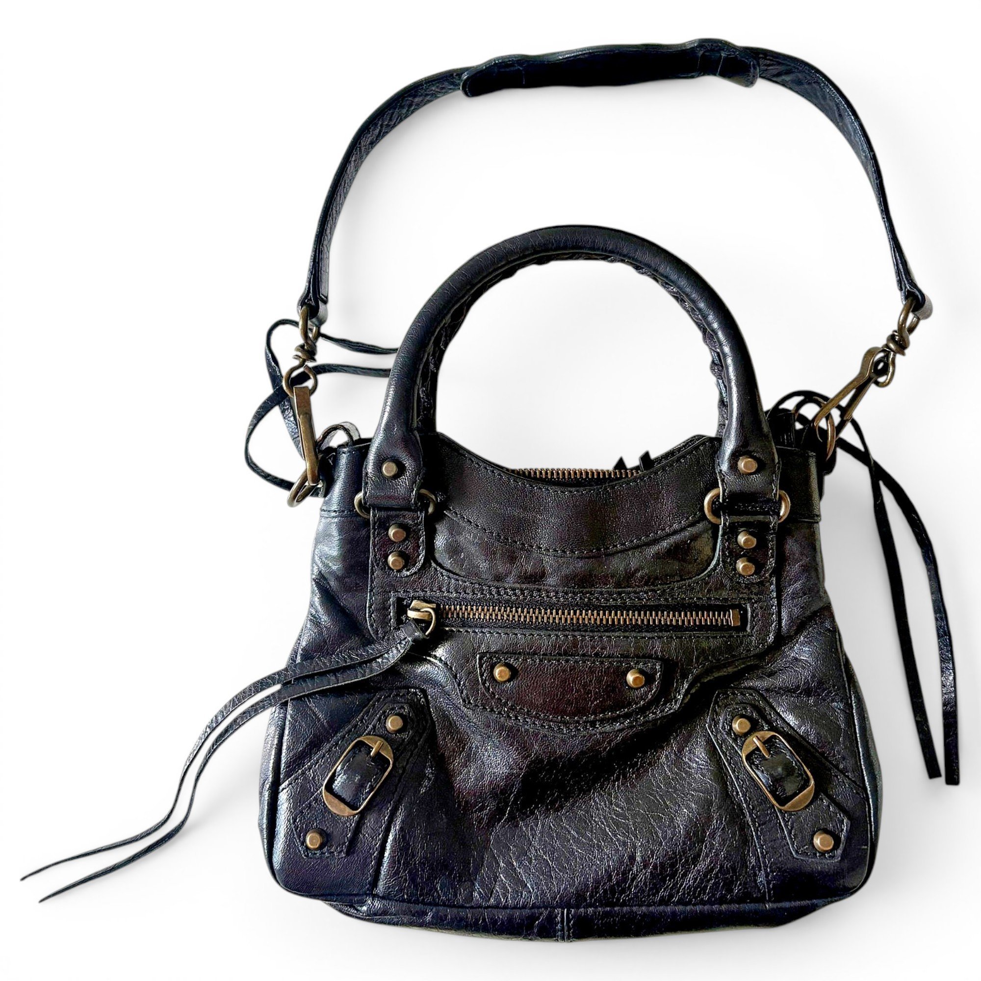 First leather handbag
