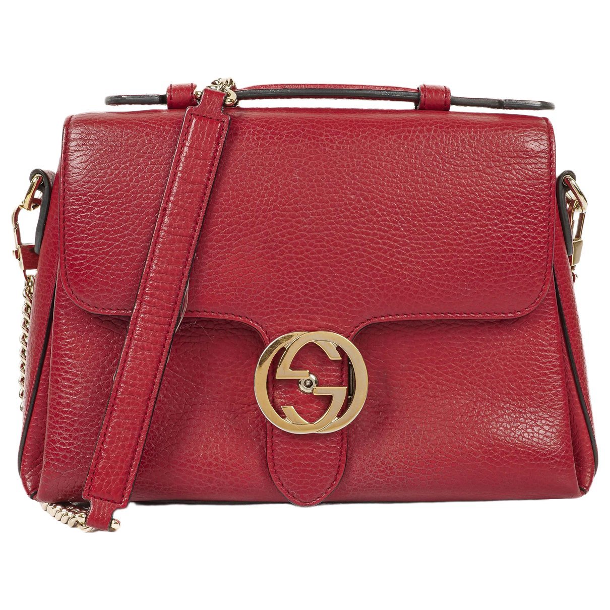 Interlocking leather handbag