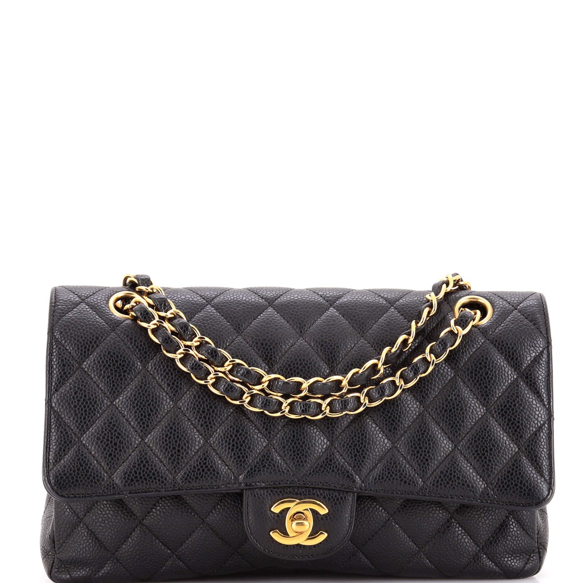Chanel Classic Double Flap Bag Quilted Caviar Medium