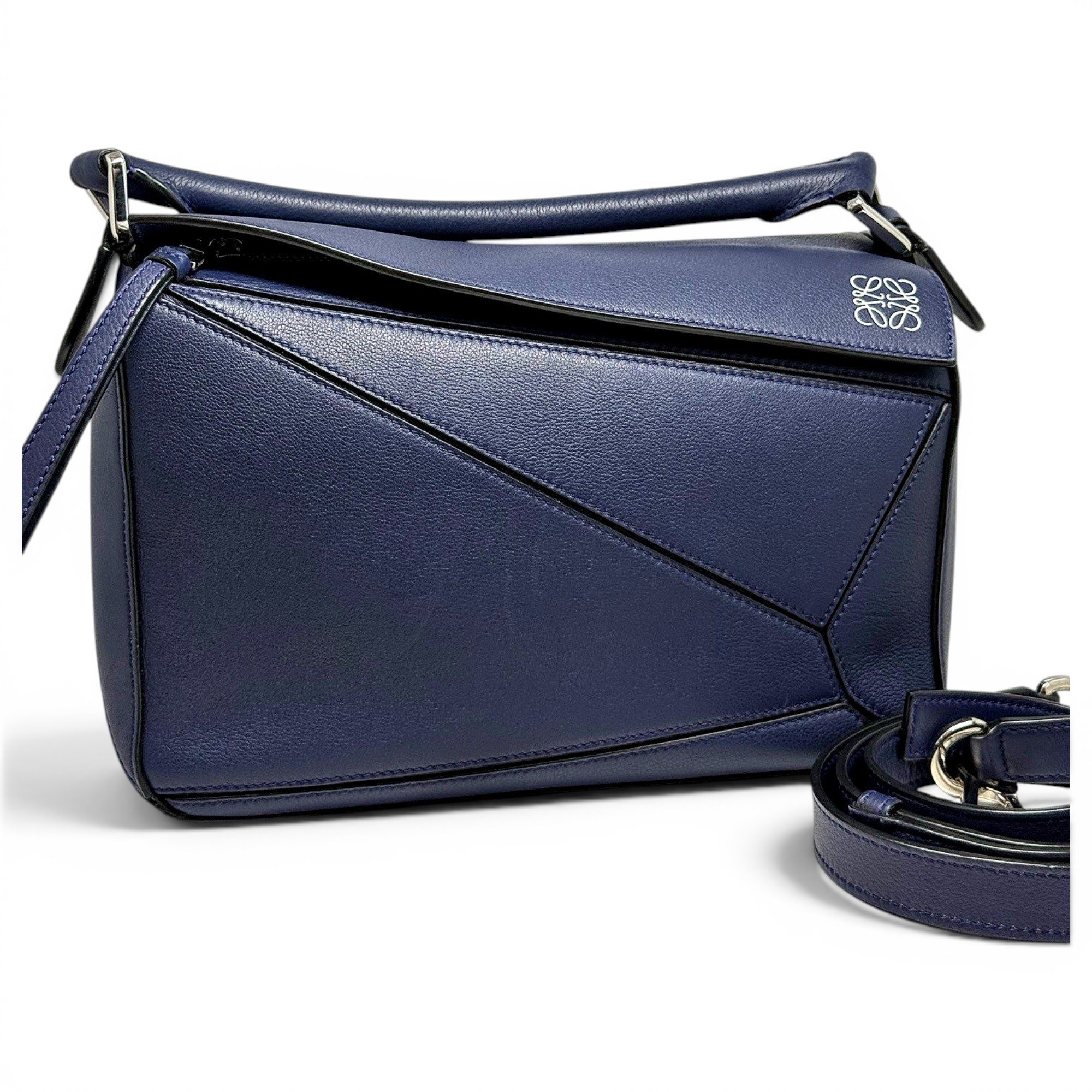 Puzzle leather handbag