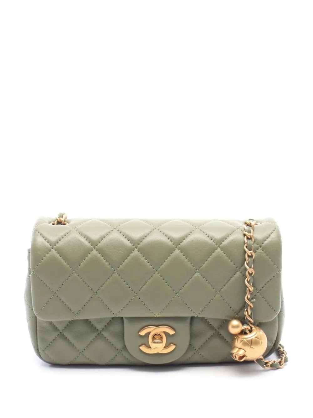 2021-2026 Mini Rectangular Classic Lambskin Pearl Crush Single Flap crossbody bag