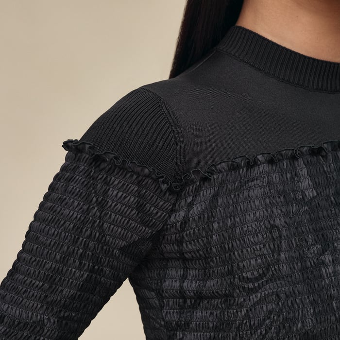 Noir "Soleil De Soie Poudre" Smocked Blouse