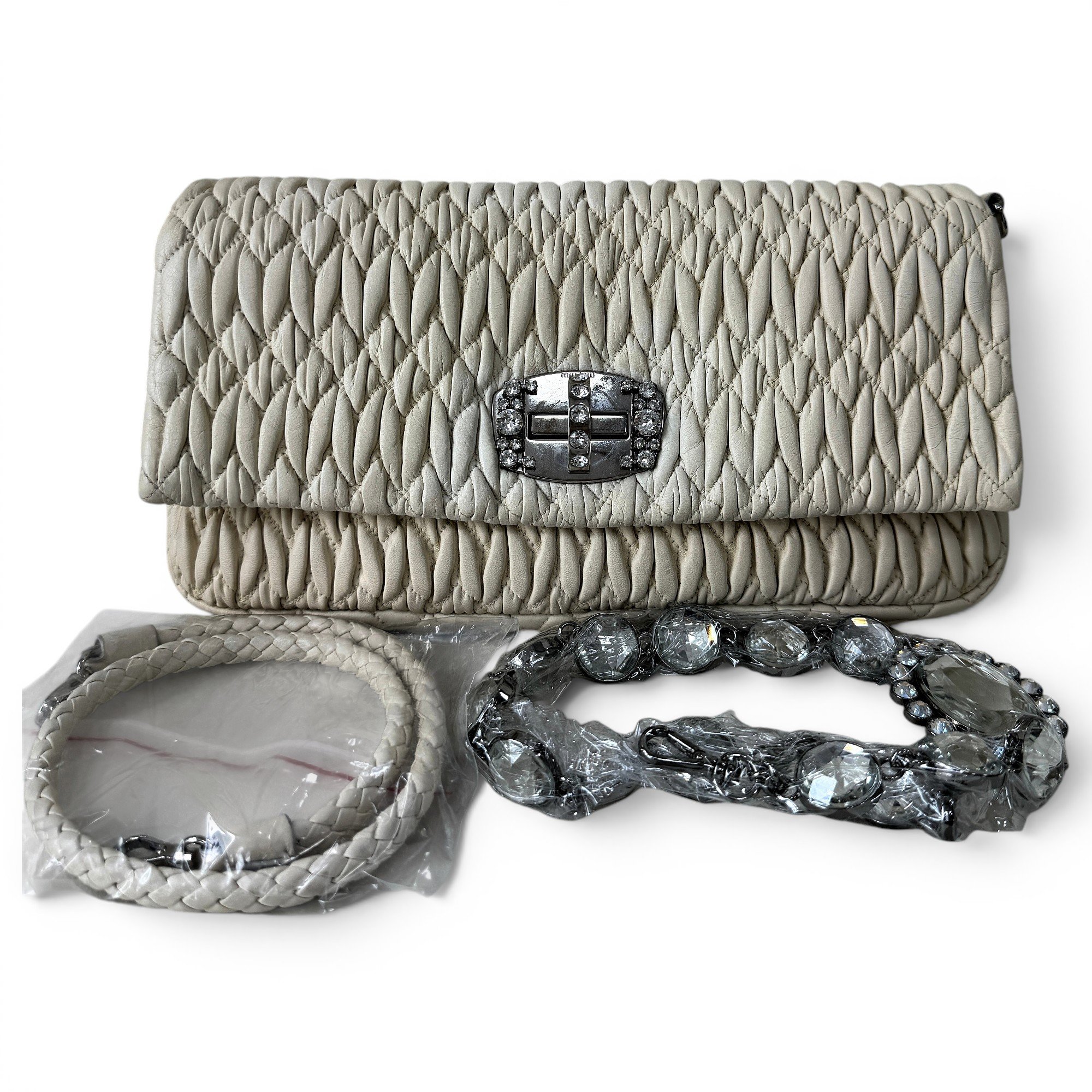 Miu Miu Miu Crystal leather handbag