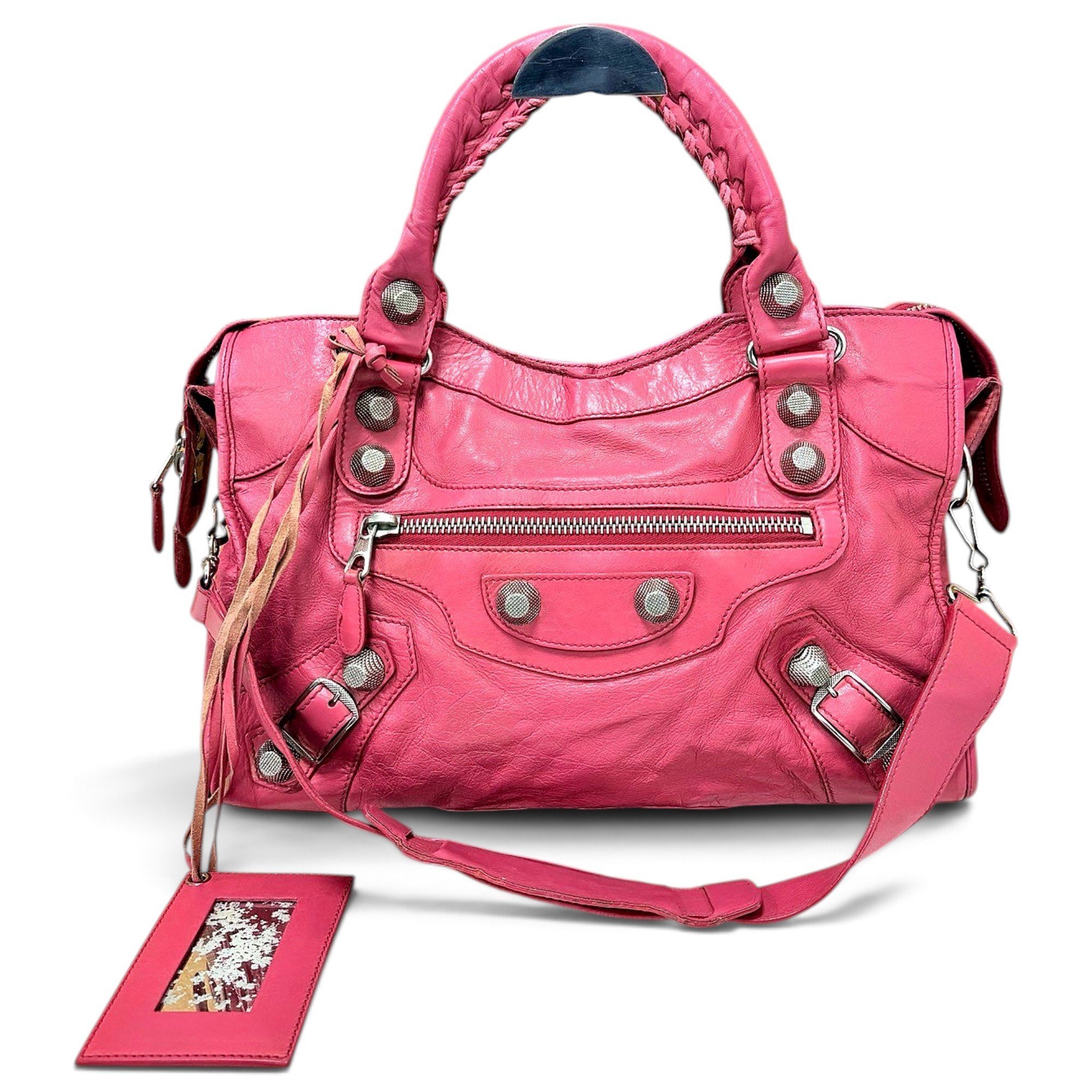 City leather handbag