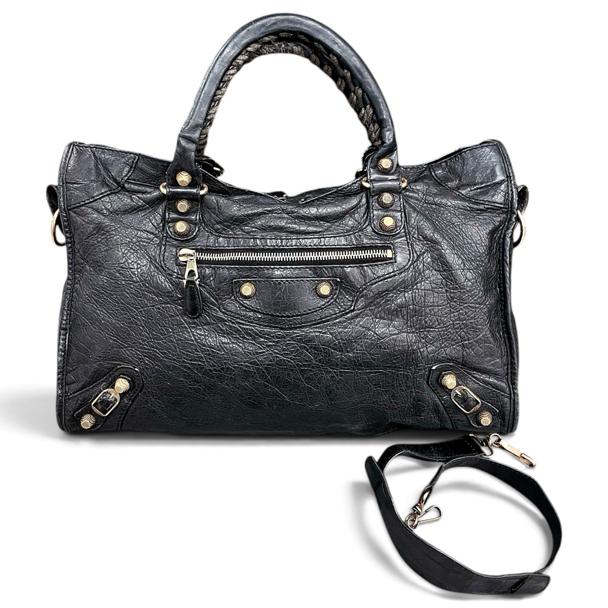 City leather handbag