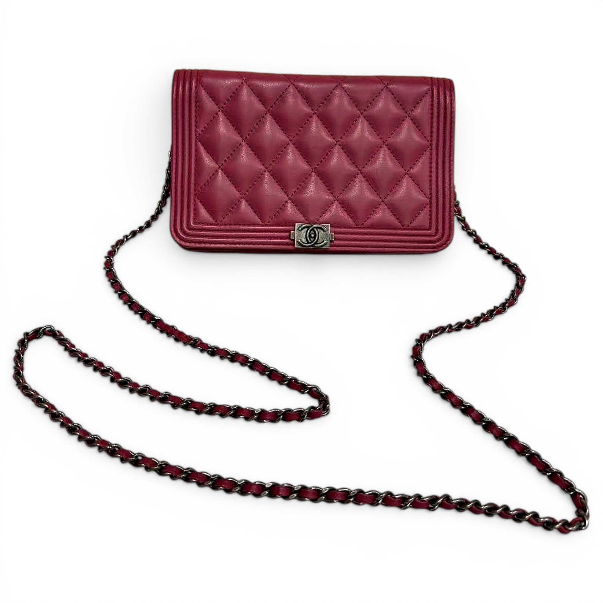 Wallet On Chain Boy leather crossbody bag
