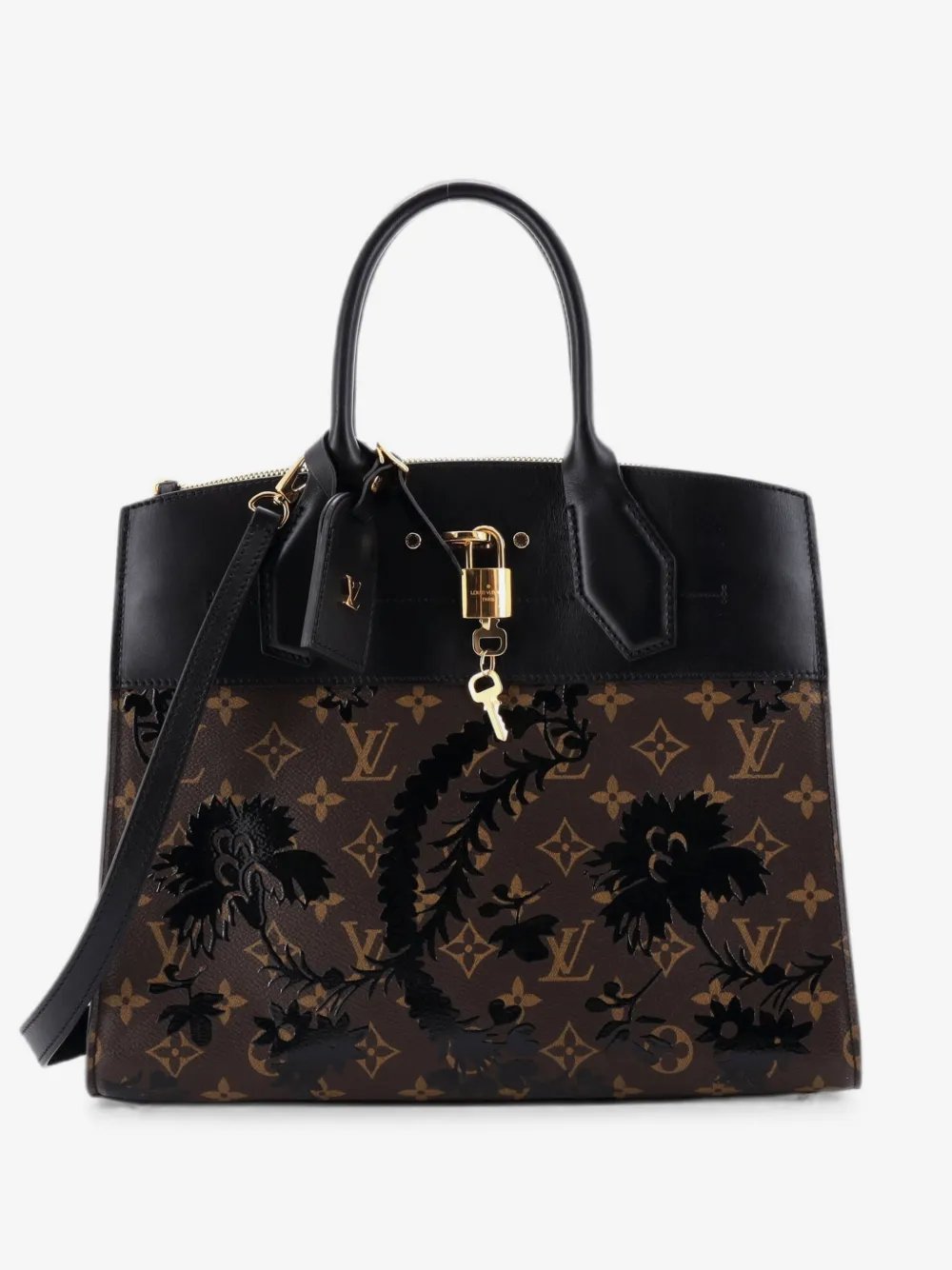 Louis Vuitton City Steamer Handbag Limited Edition Blossom Monogram Canvas and Leather MM tote bag