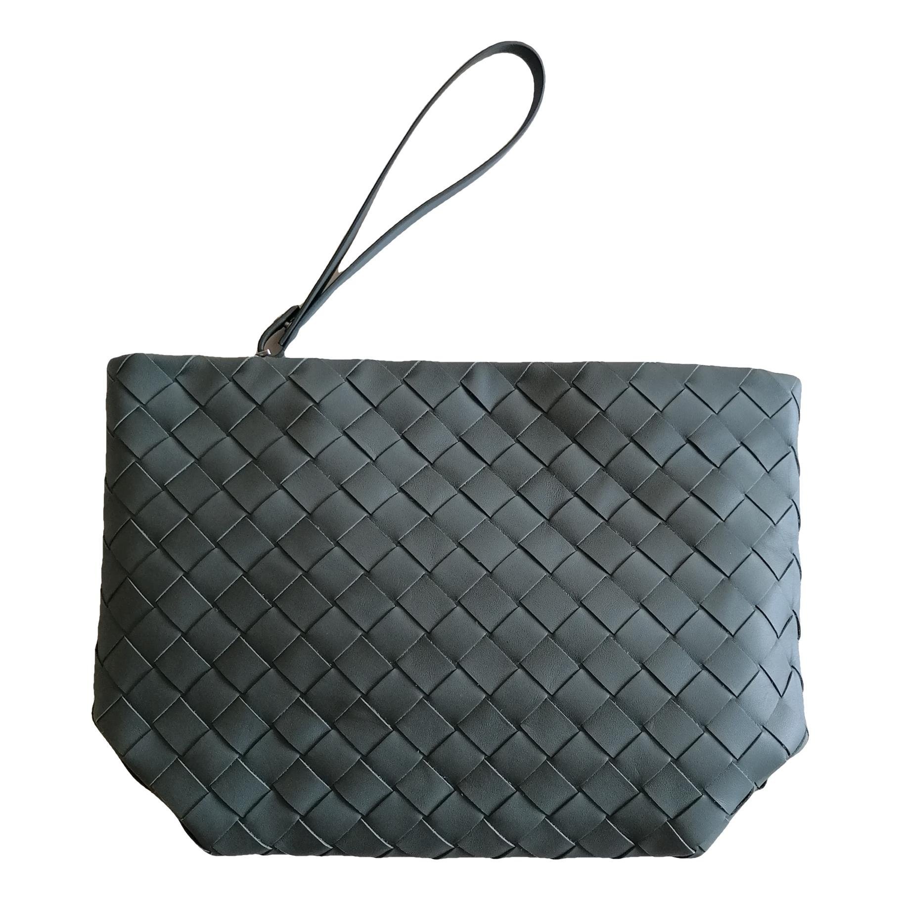 Leather clutch bag