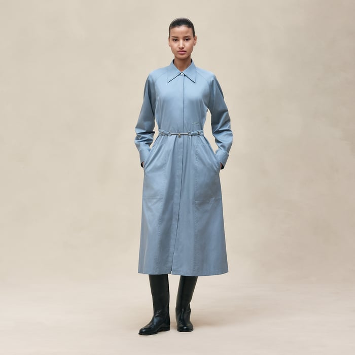 Bleu Adriatique Equestrian Shirt Dress
