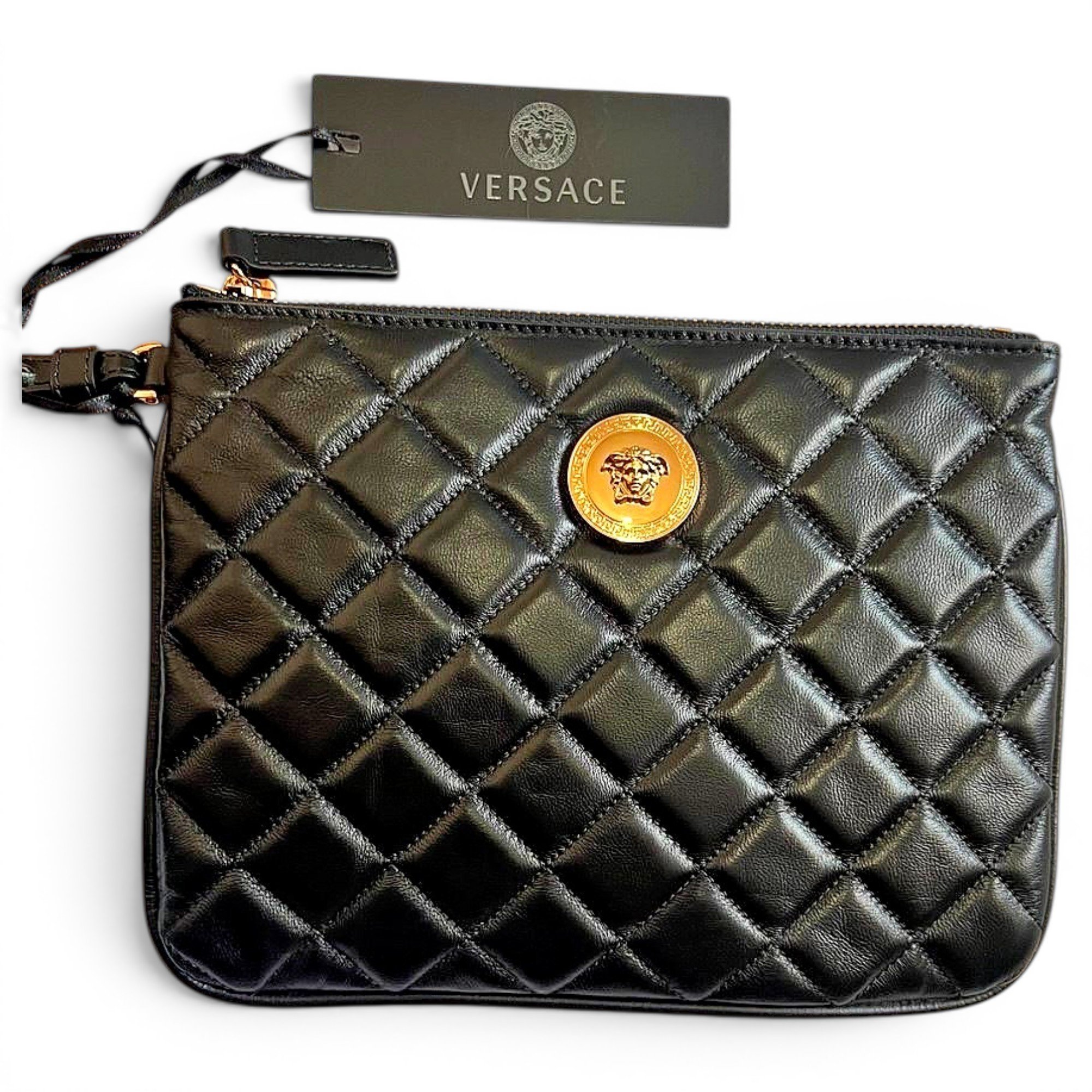 Leather clutch bag