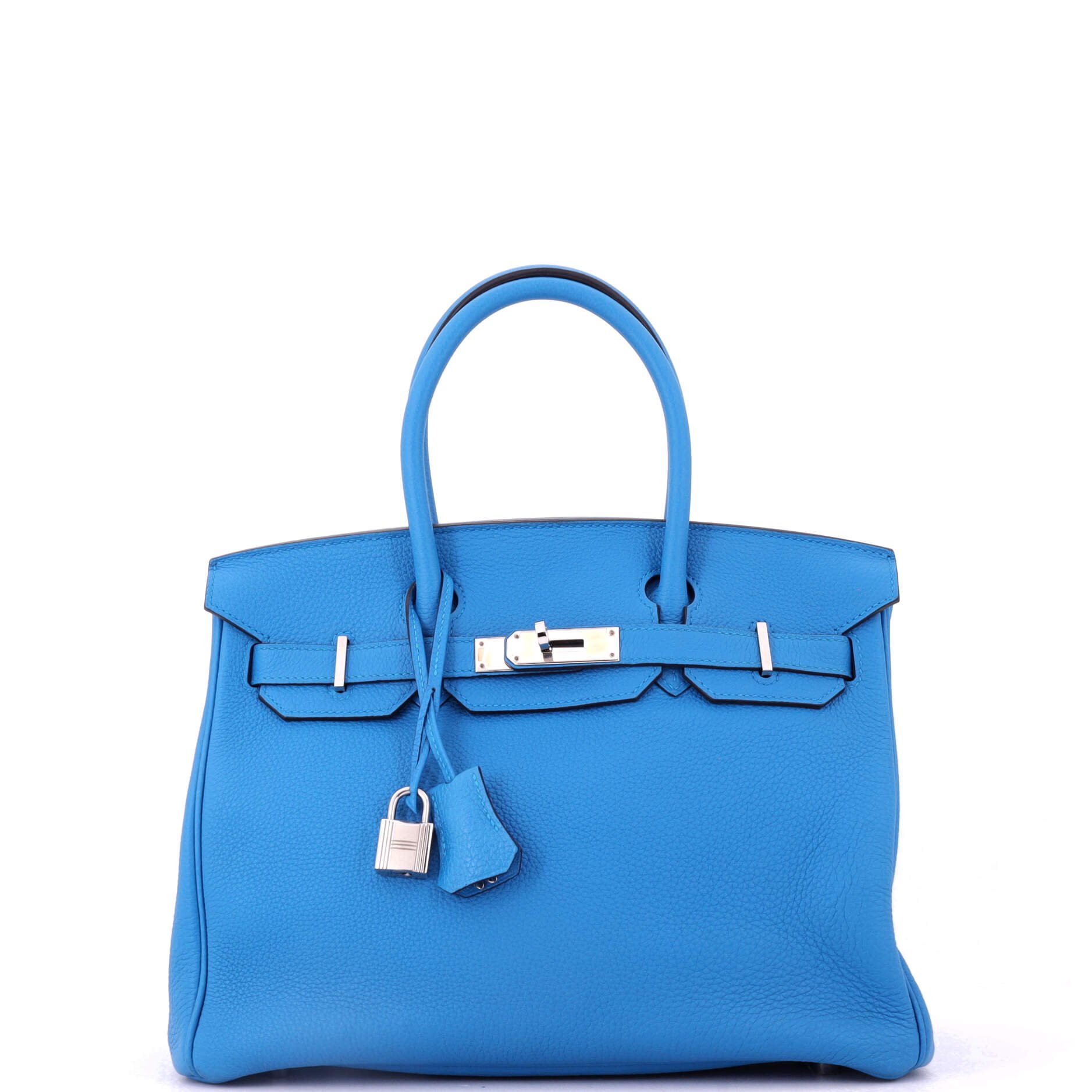 Hermes Birkin Handbag Bleu Zanzibar Togo with Palladium Hardware 30