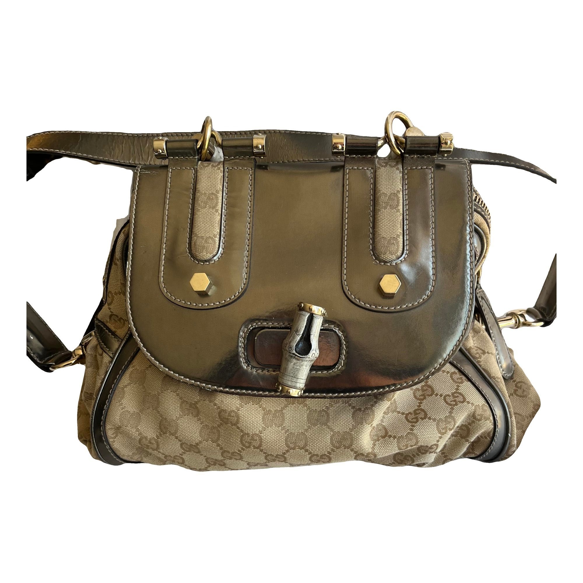 Bamboo leather handbag
