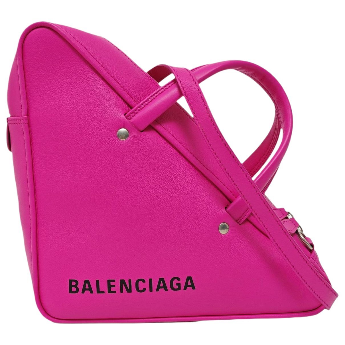 Triangle leather handbag