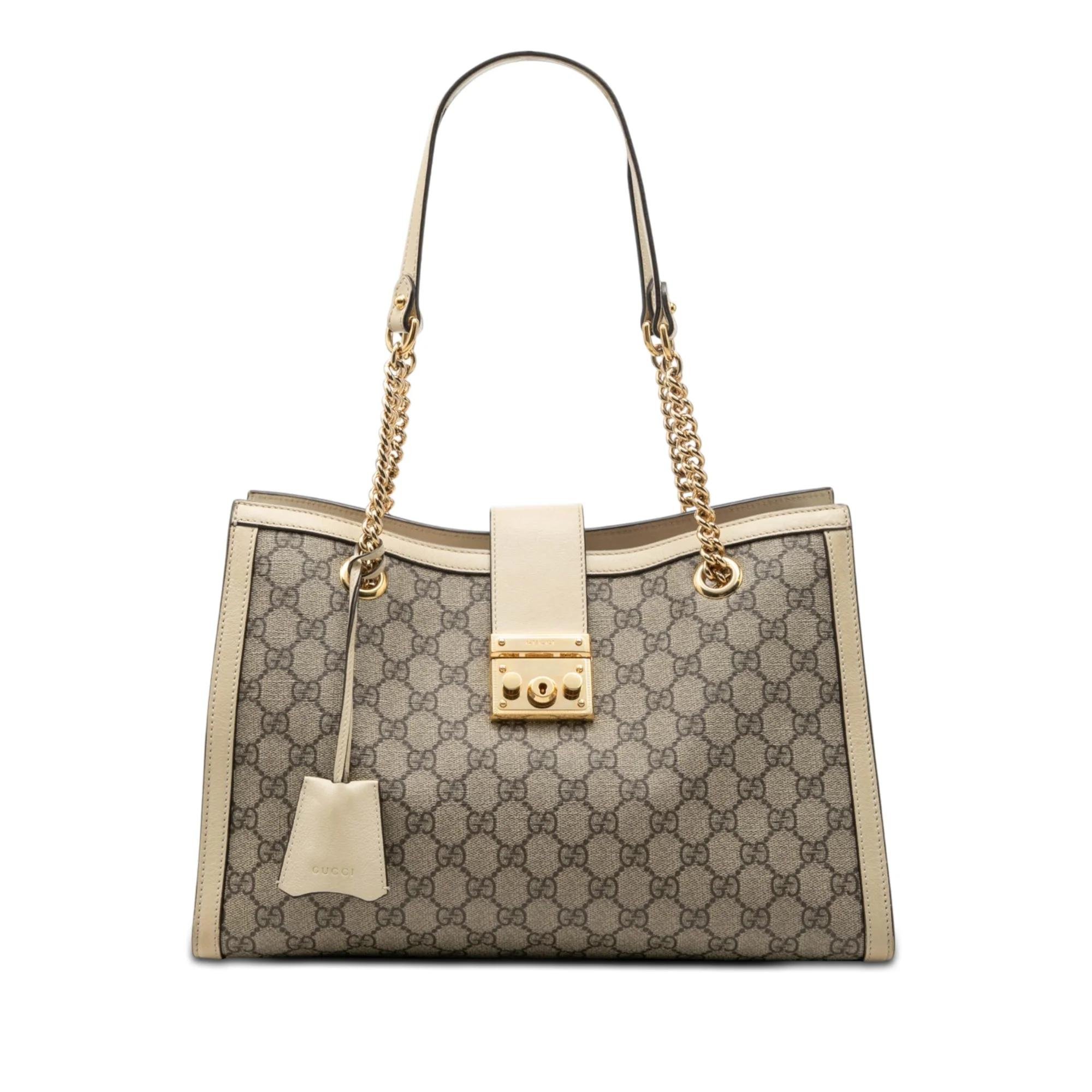 Padlock leather tote