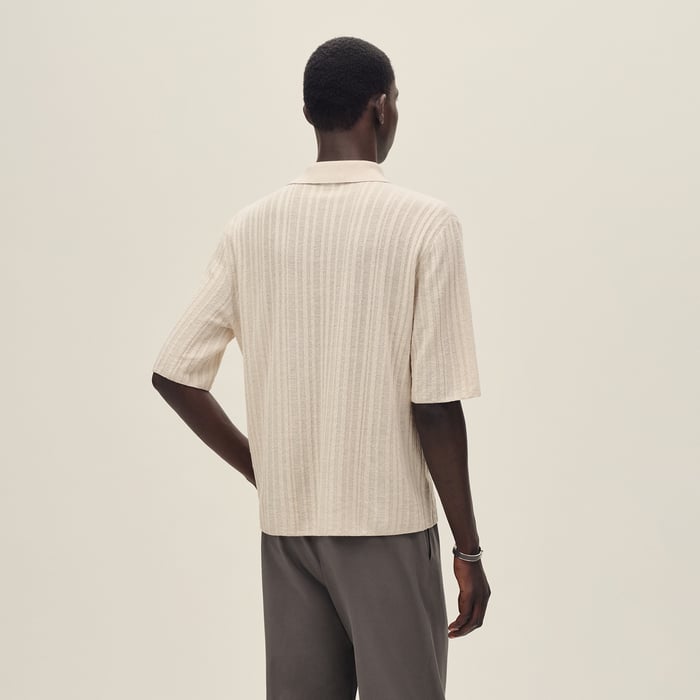 Ficelle Shot-sleeve Polo Shirt