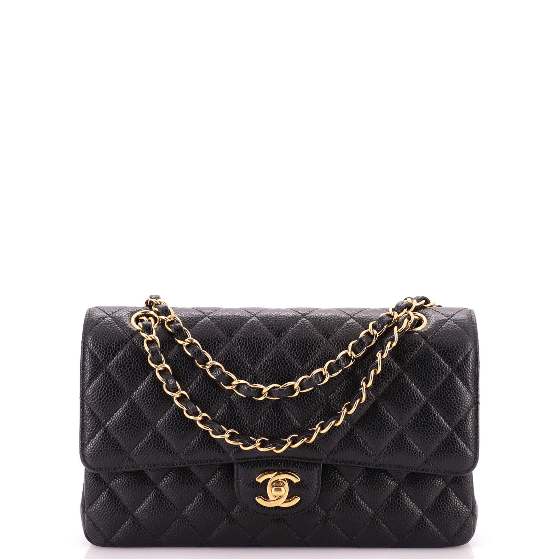 Classic Double Flap Bag Quilted Caviar Medium