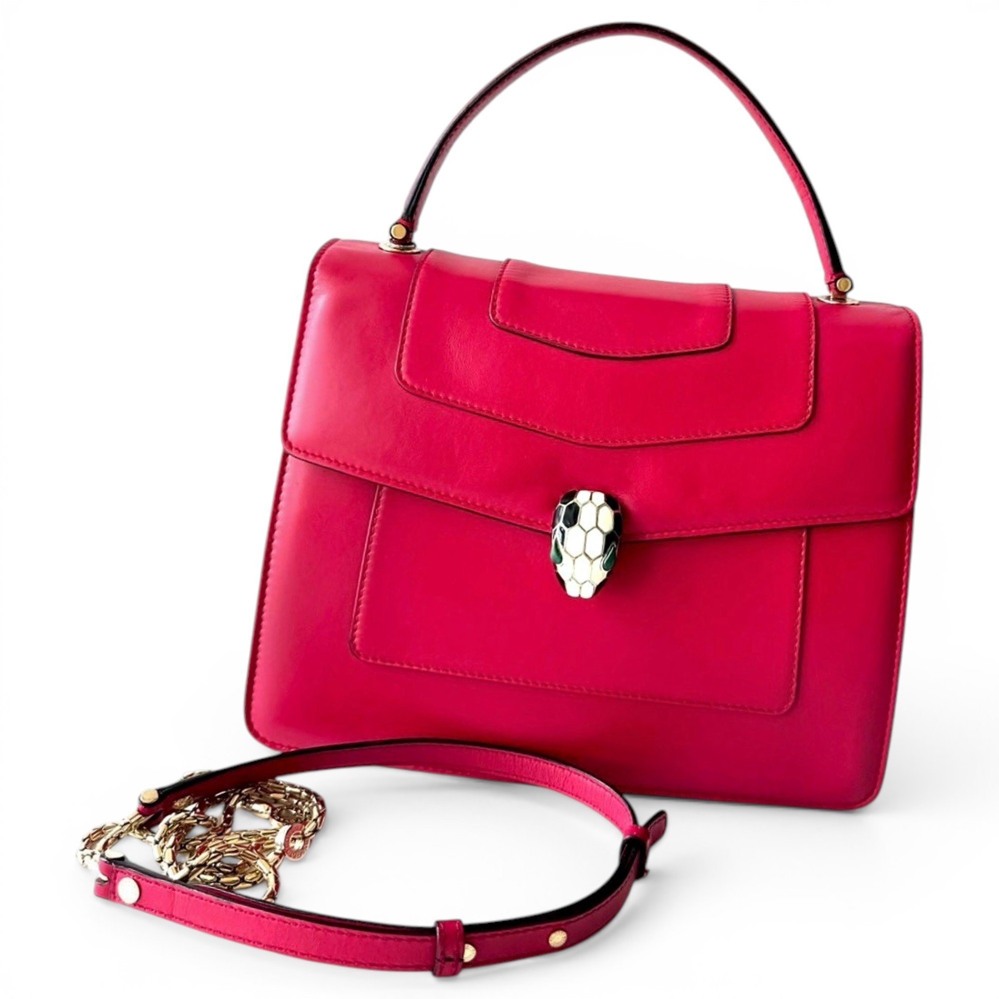 Serpenti leather handbag