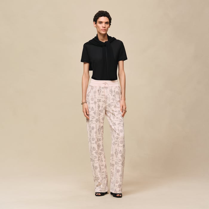 Rose Opaline "Ferronnerie Remix" Wide Pants