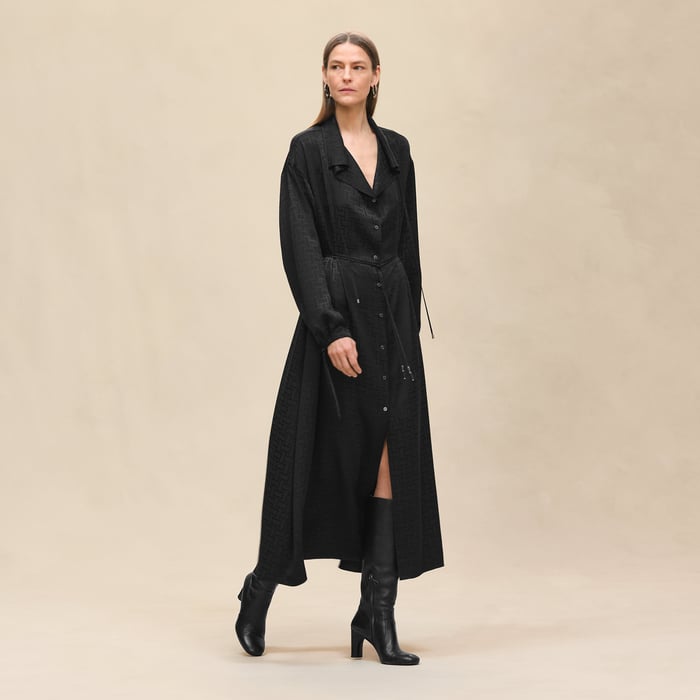 Noir "Mosaique" Drawstring Long Dress