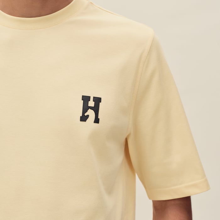 Vanille "H'Cheval" T-shirt With Leather Detail