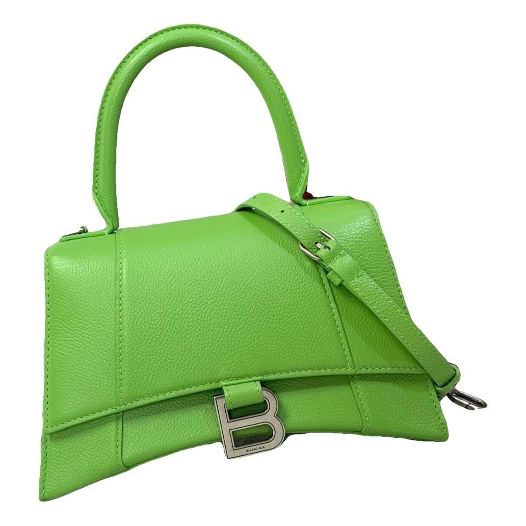 Hourglass leather handbag