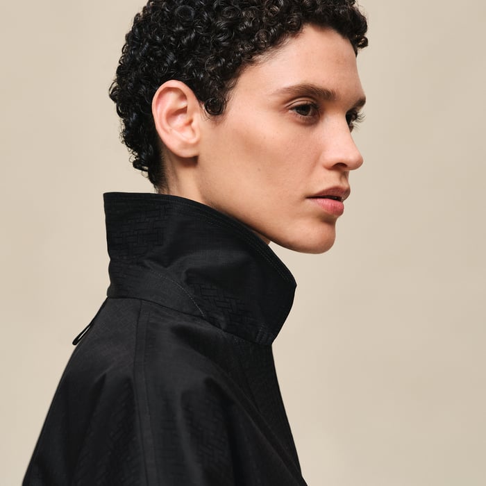 Noir Cropped Polo Blouse