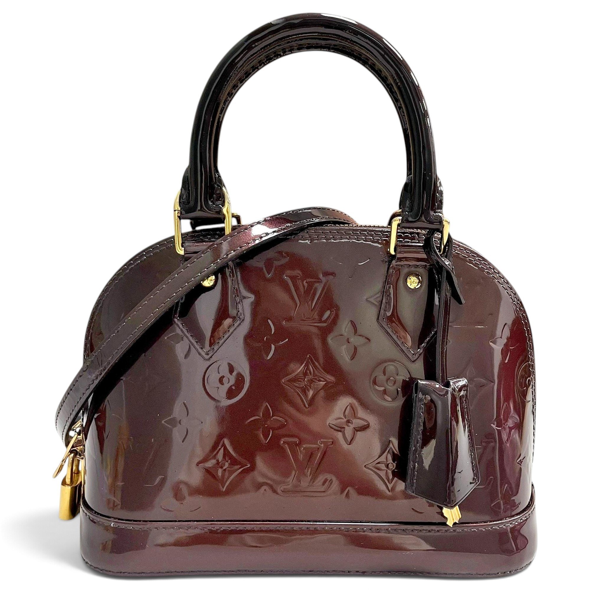 Louis Vuitton Alma BB patent leather handbag