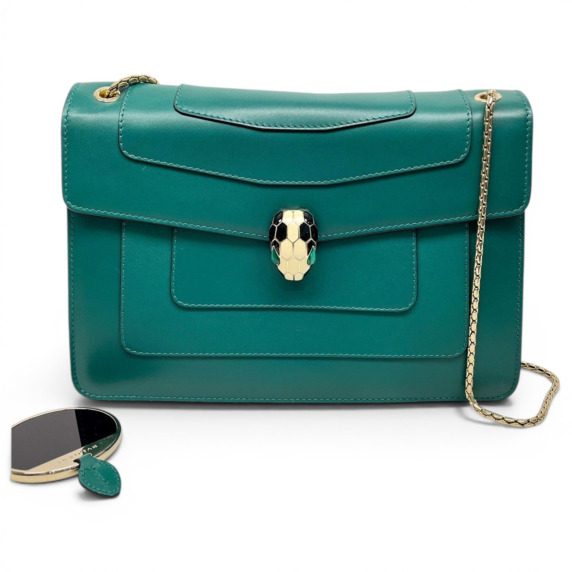 Serpenti leather handbag