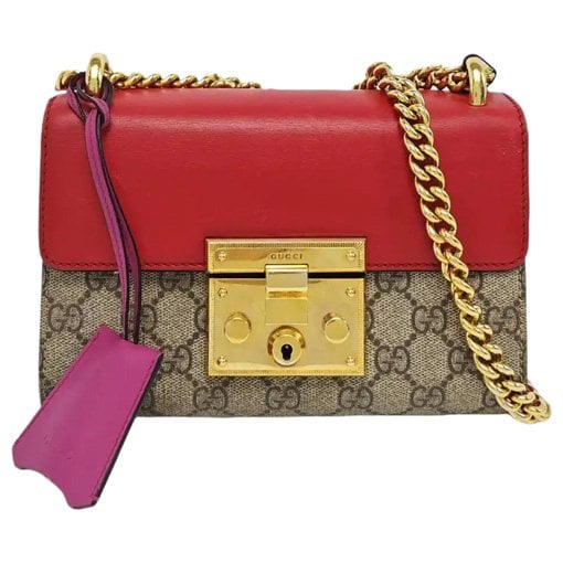 Padlock leather handbag