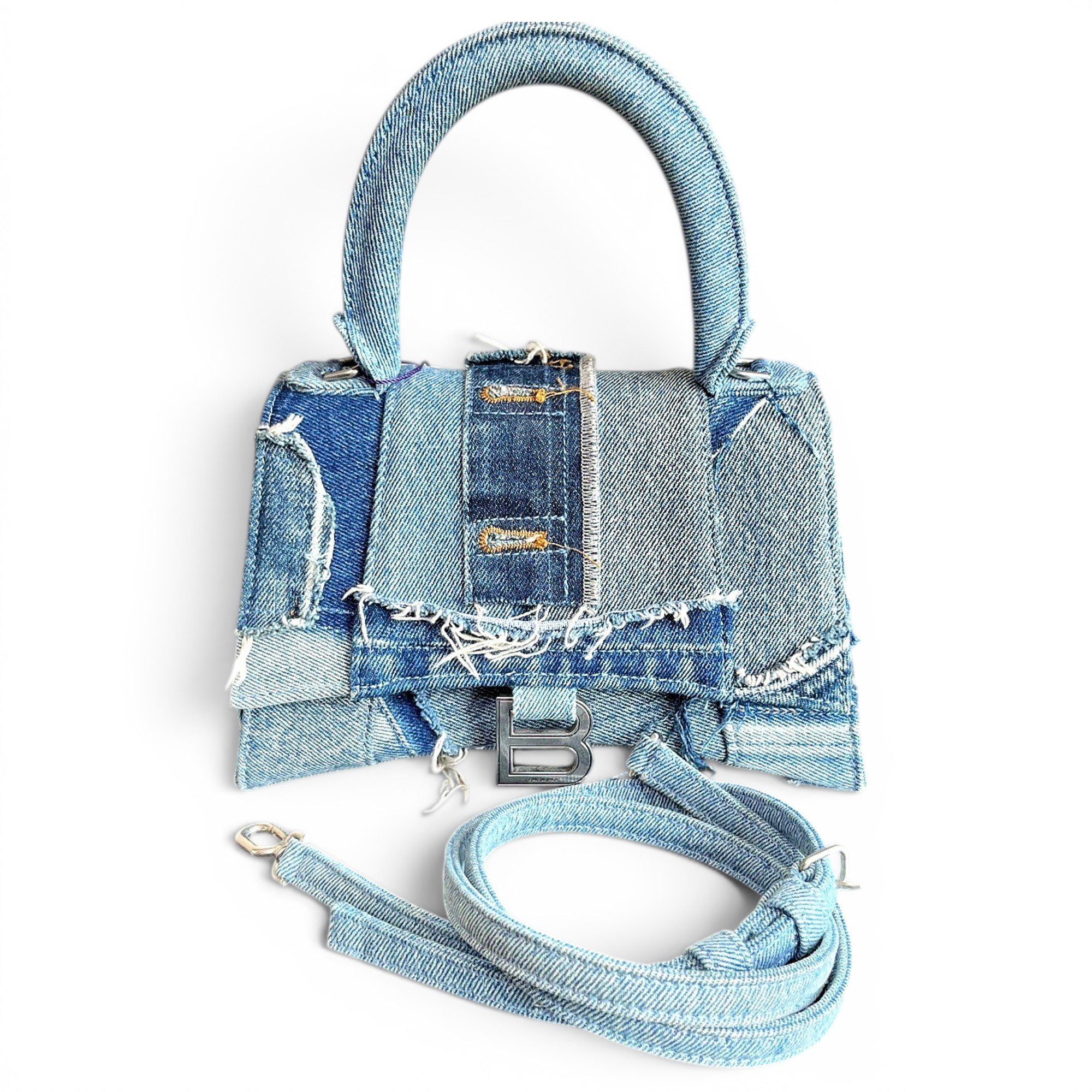 Hourglass cloth handbag