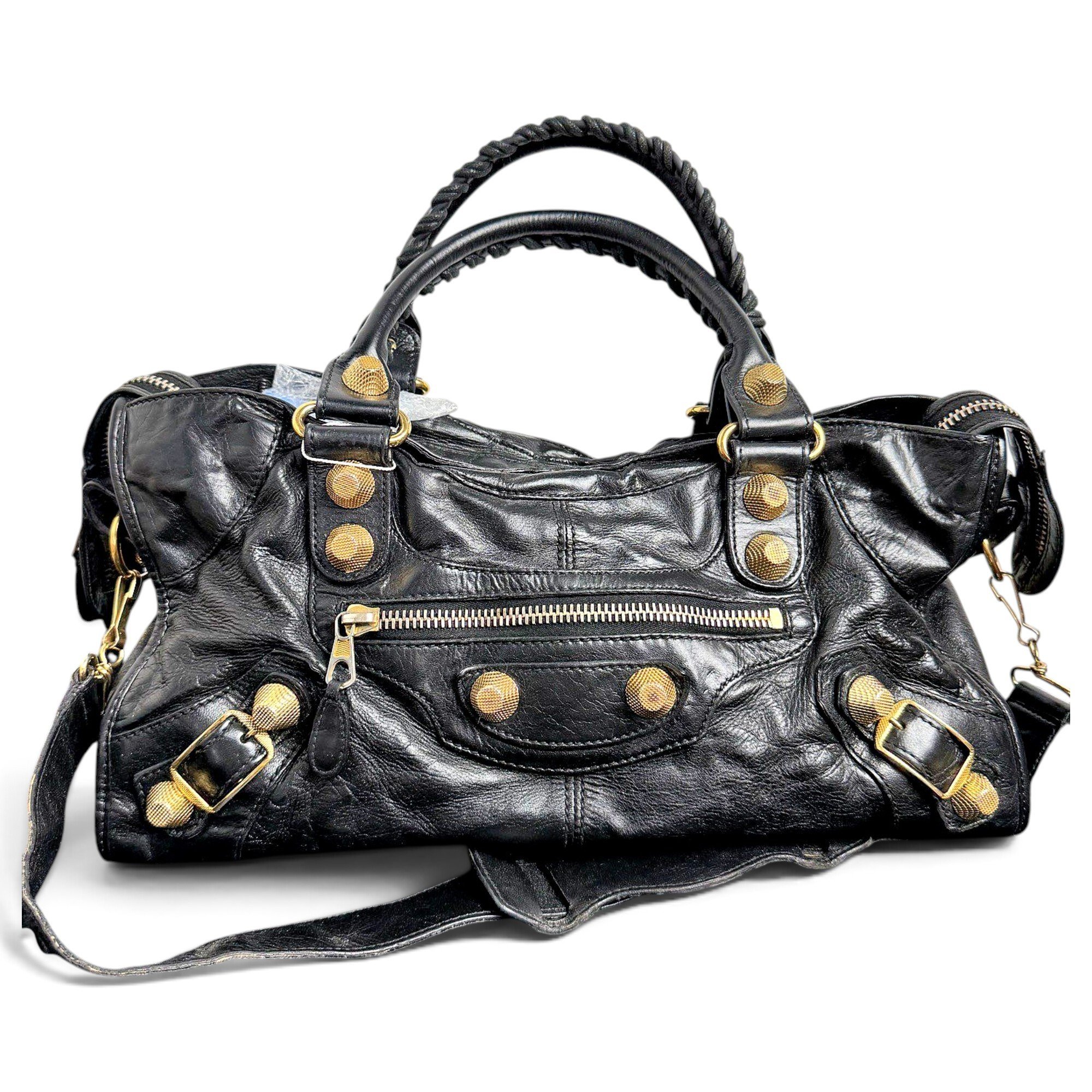 City leather handbag