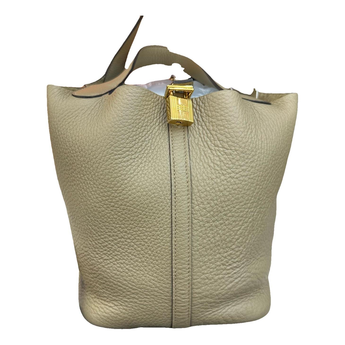 Picotin leather tote