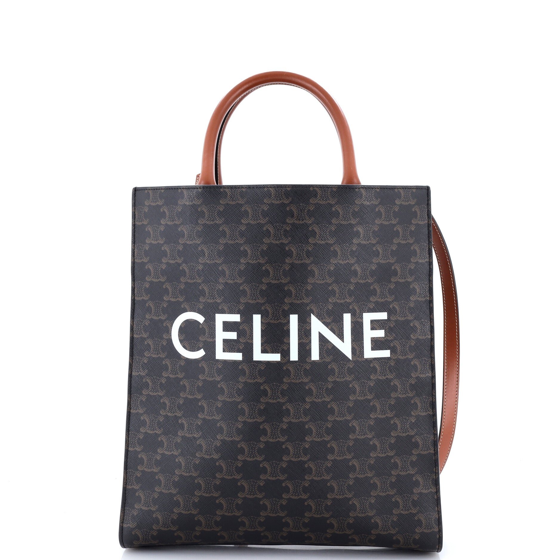 Vertical Cabas Tote Triomphe Coated Canvas Small