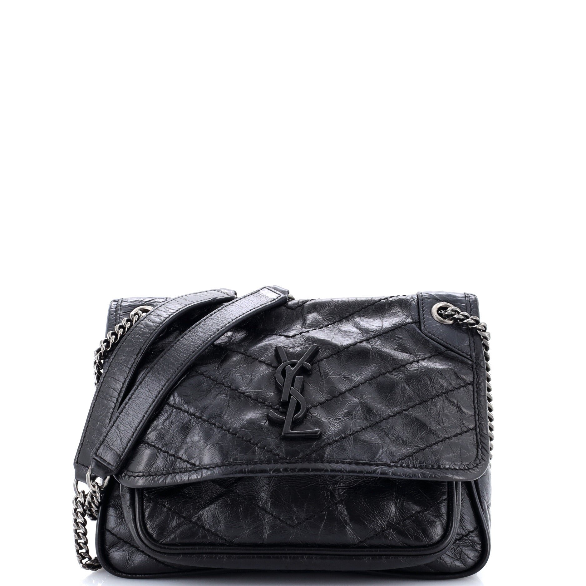 Niki Chain Flap Bag Matelasse Chevron Leather Baby