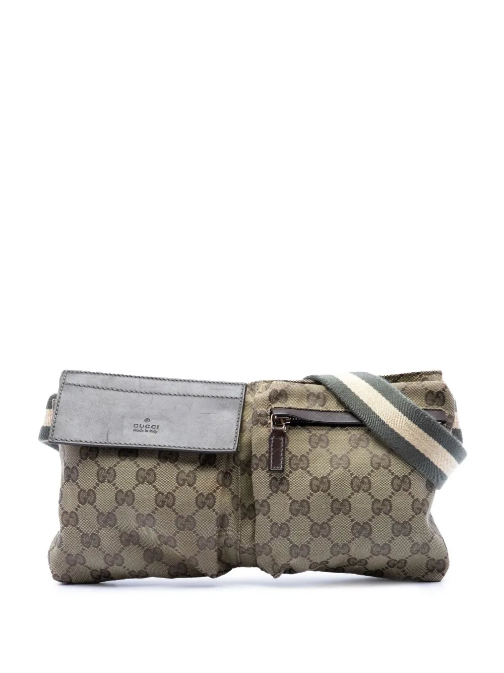 2016-2026 GG Canvas Web Double Pocket belt bag