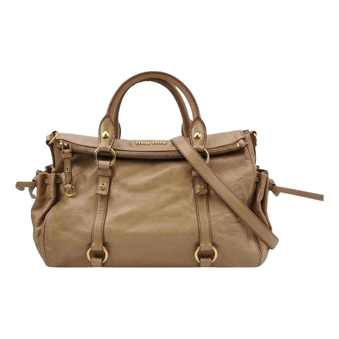 Bow bag leather handbag
