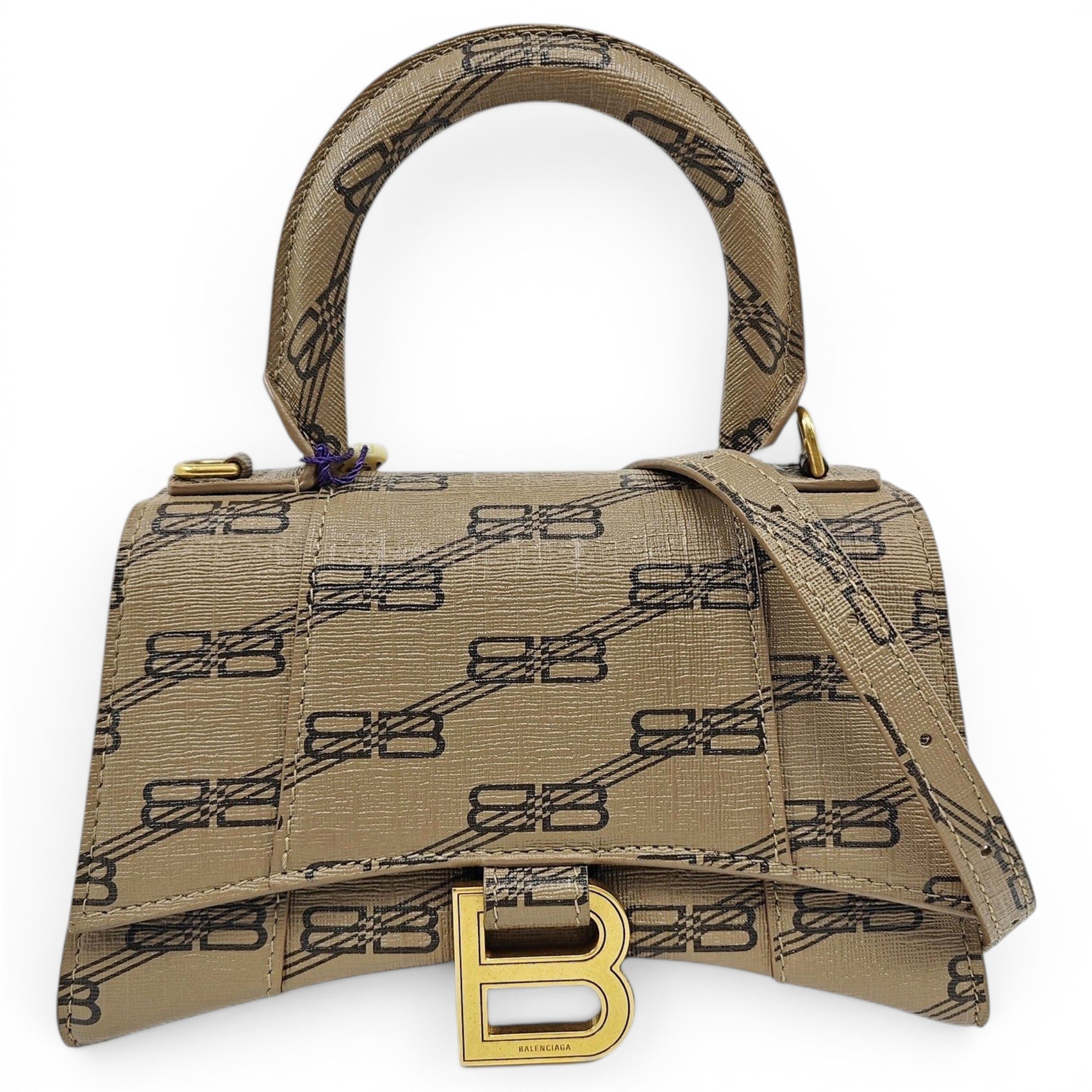 Hourglass leather handbag