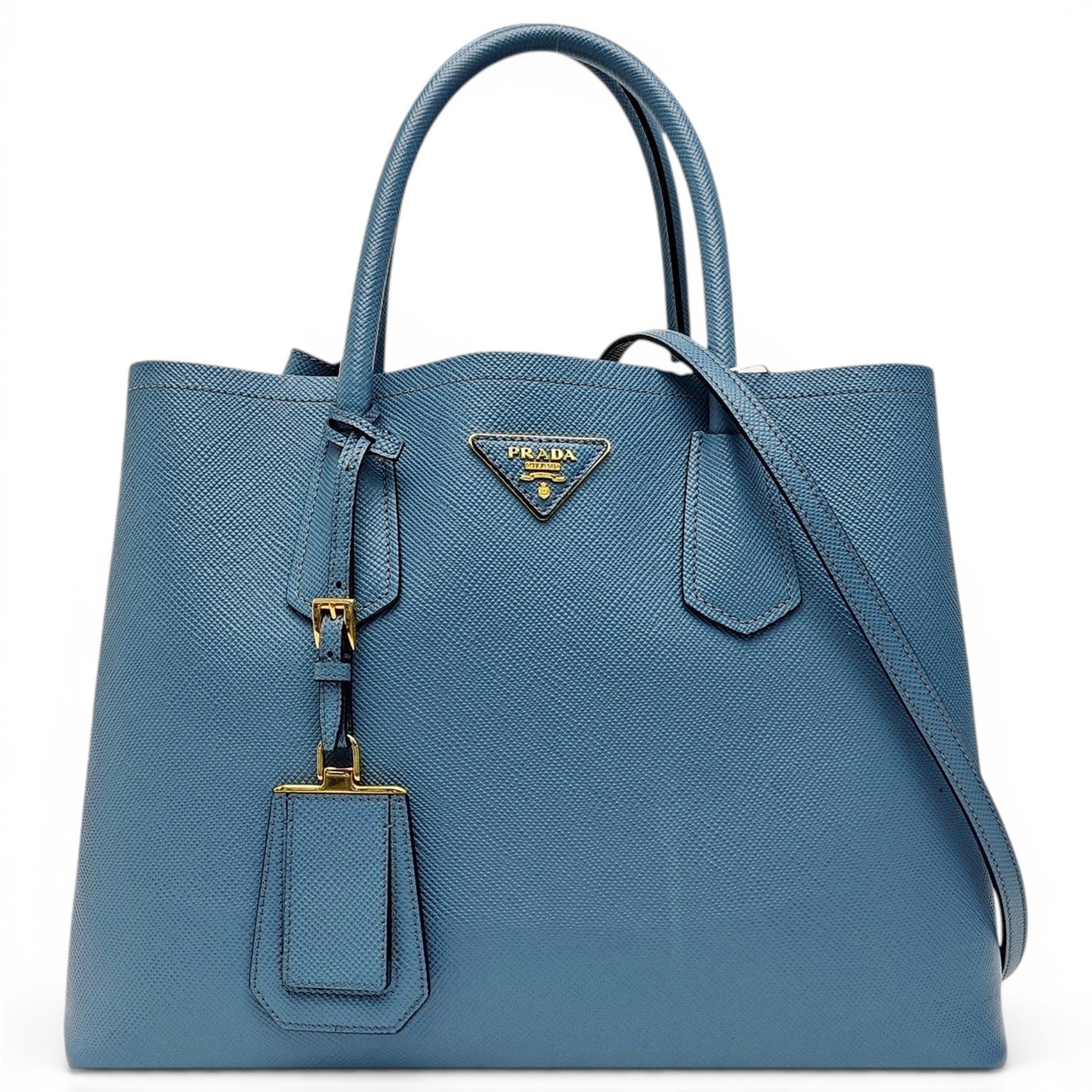 Double leather handbag
