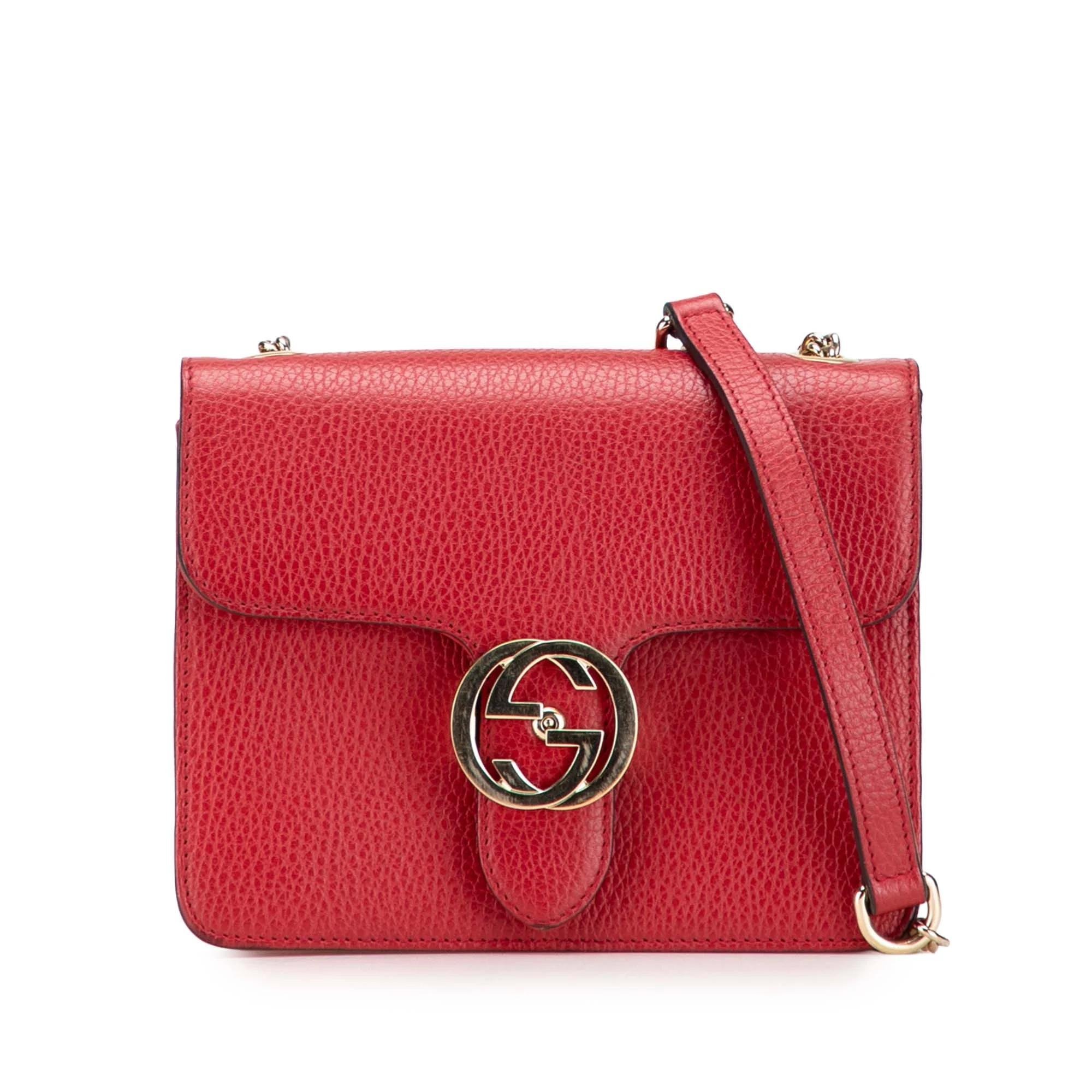 Interlocking leather crossbody bag