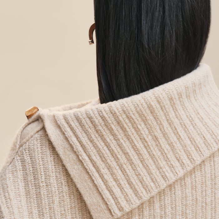 Beige Camel Long-sleeve Tunic Dress