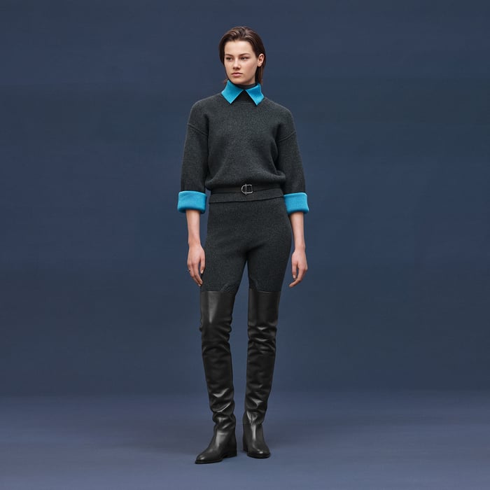 Gris Satin Long-sleeve Sweater