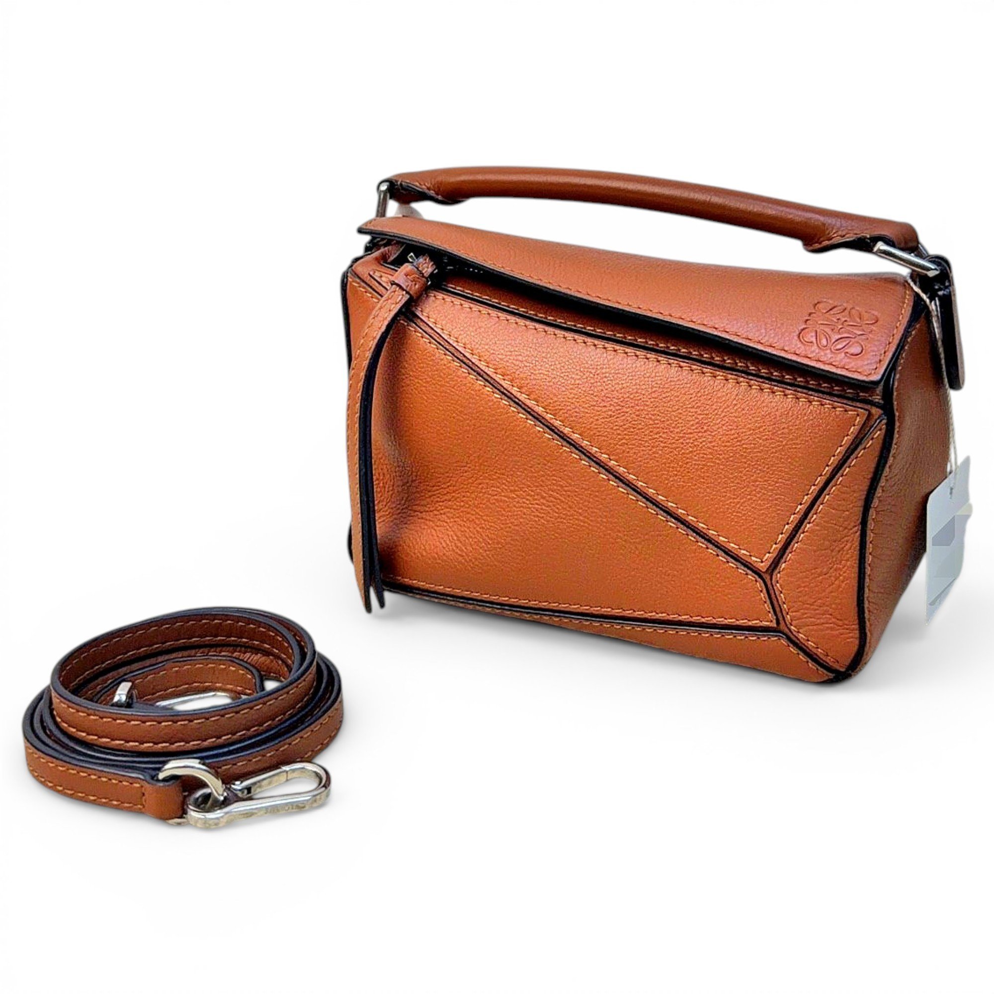 Puzzle leather handbag