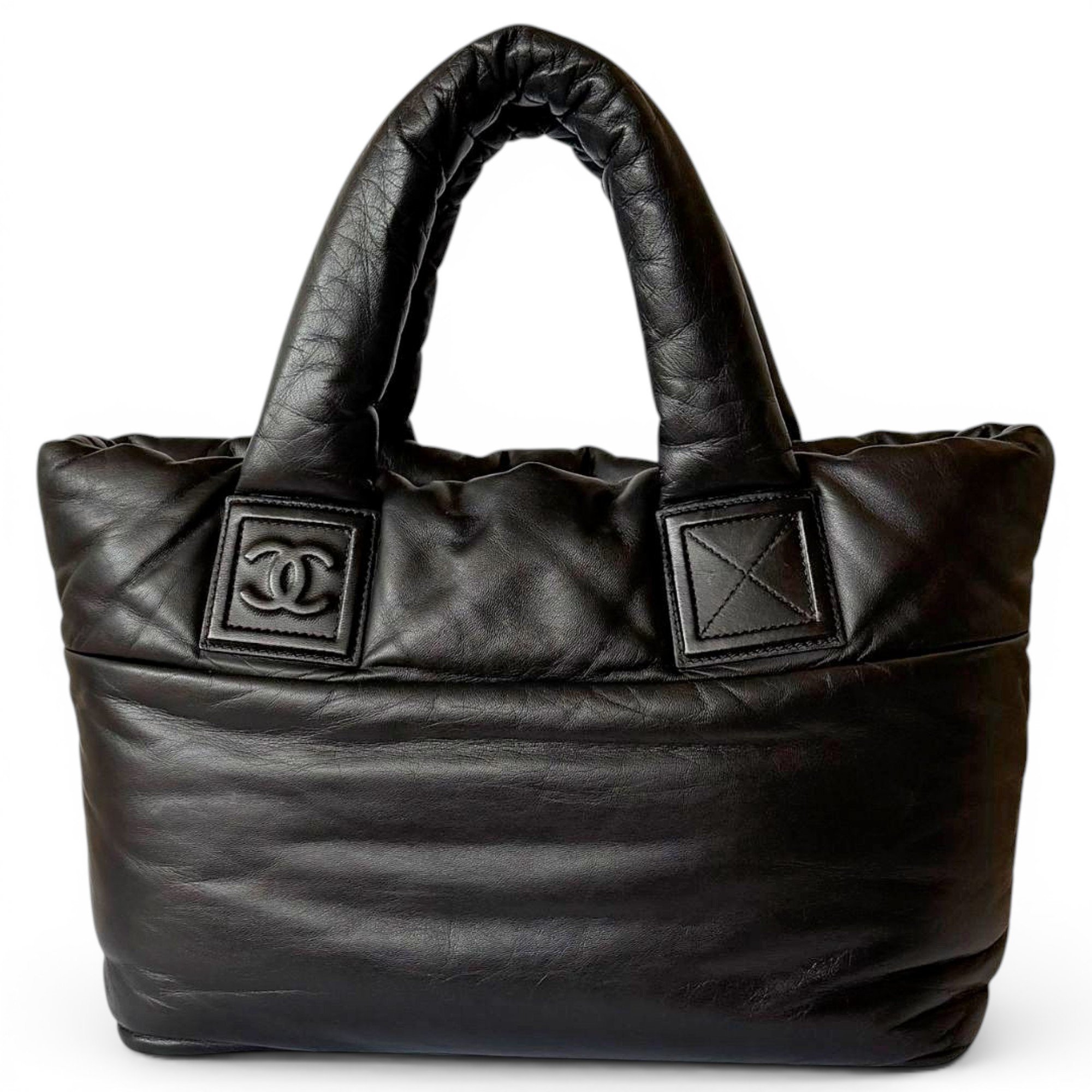 Cocoon leather tote