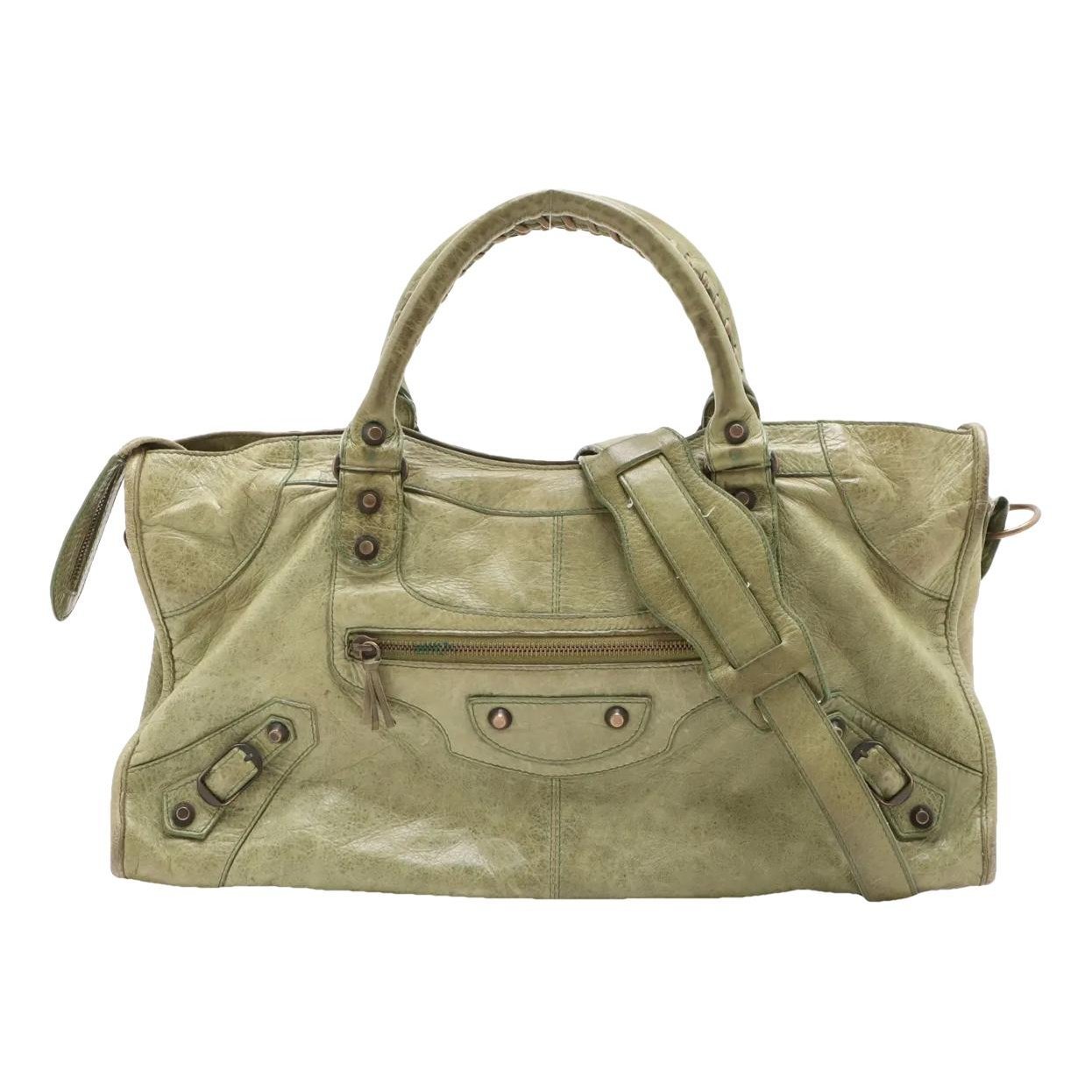 City leather handbag