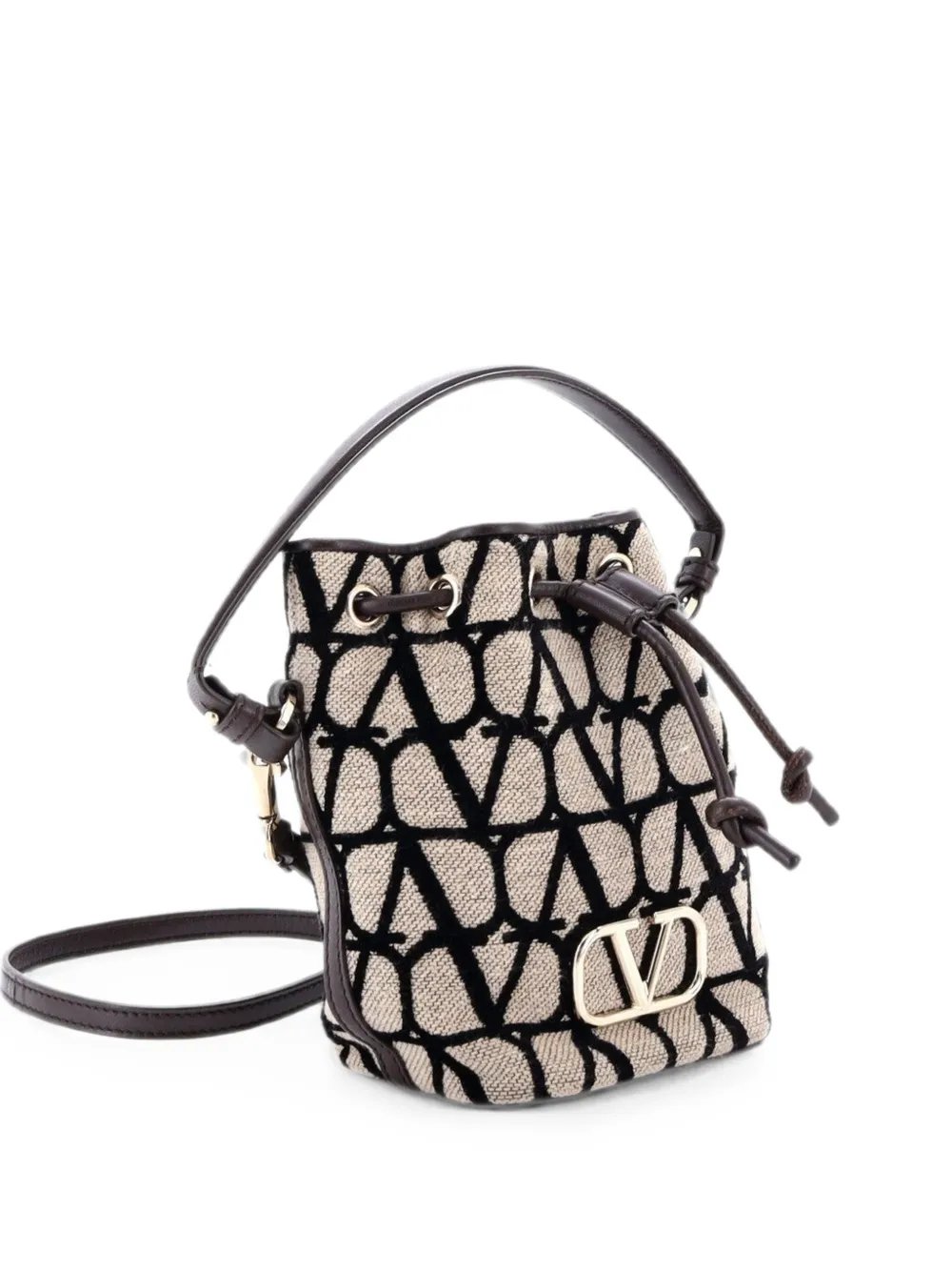 VLogo Signature Toile Iconograph Fabric Mini bucket bag