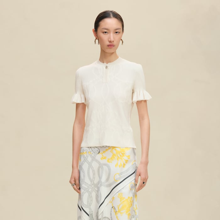 Blanc Naturel "Palefroi Remix" Short-sleeve Sweater
