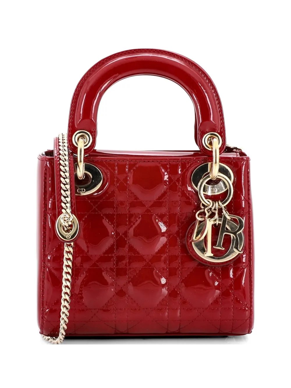 Lady Dior Chain Bag Cannage Quilt Patent Mini satchel